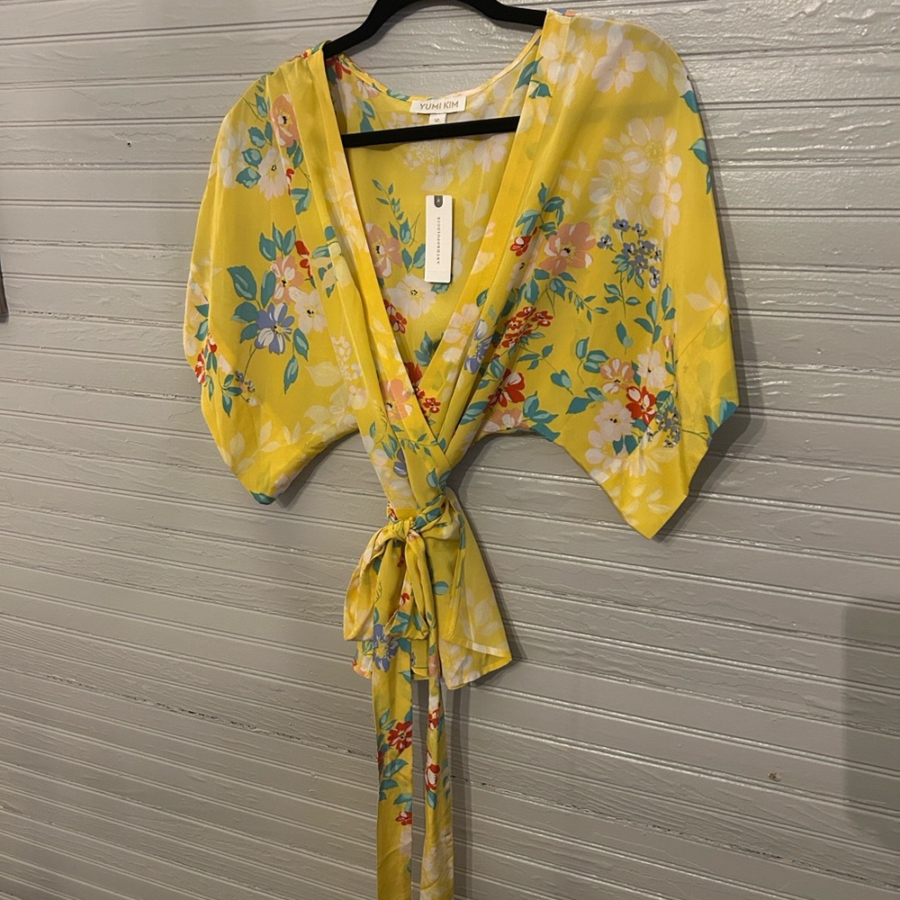 NWT Anthropologie Yumi Kim XL Wrap Top 100% Silk - Picture 7 of 8